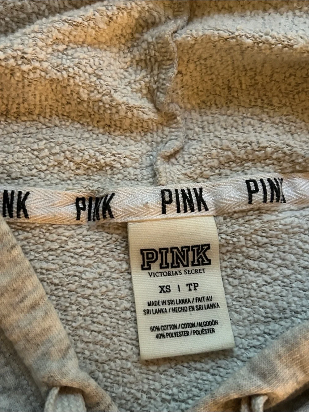 PINK Victoria's Secret Heather Gray Hoodie with Black Logo